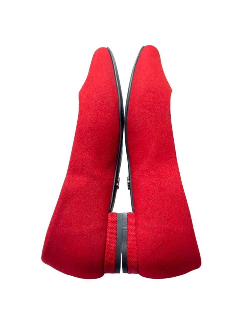 Antonia Saint Womens Red Suede Flats With Blue Insole Made In Spain Size 7C - Picture 6 of 10